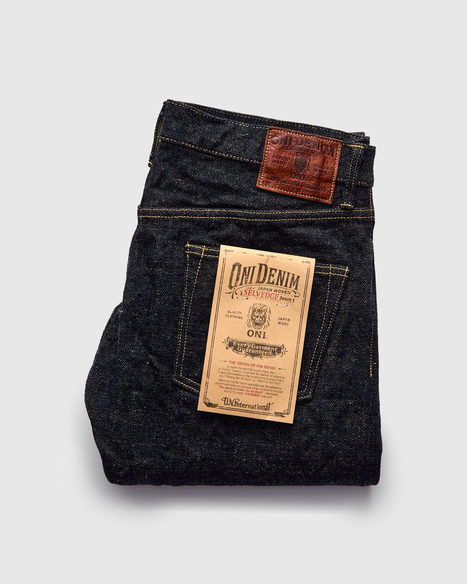Oni 20oz Secret Denim selvedge jeans, relaxed tapered fit
